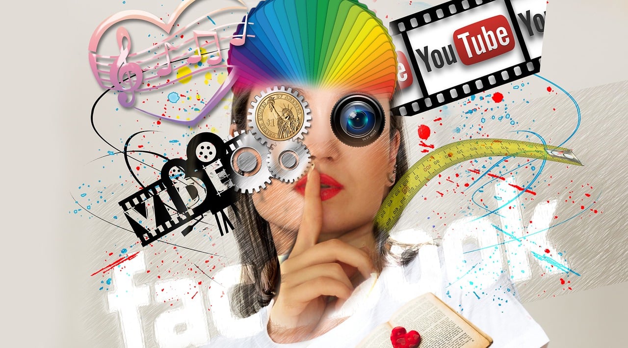 social media, tiktok, interaction, woman, abstract, head, media, youtube, lens, multimedia, advertising, entertainment, media hype, marketing, creativity, influencer, lifestyle