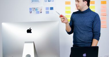 A man explaining terms